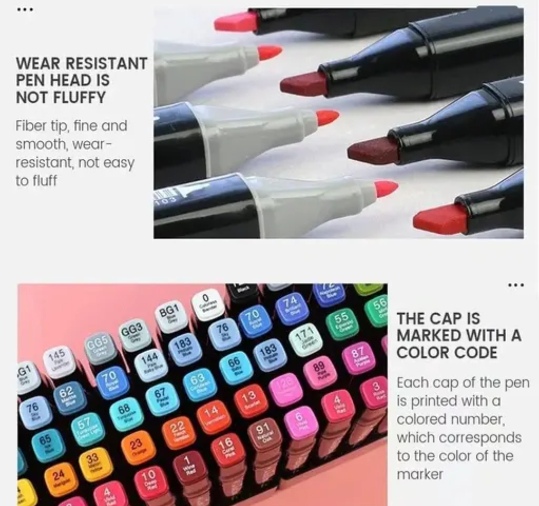 Colour Marker Set dual tip 60 pcs
