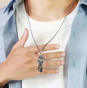 Trending stylish silver plated religious lord hanuman locket for Men/ boys