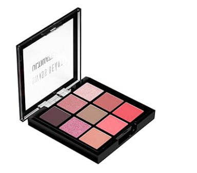 Swiss Beauty Ultimate 9 Pigmented Colors Eyeshadow Palette Long Wearing And Easily Blendable Eye Makeup Palette Matte, Shimmery And Metallic Finish - Multicolor-02, 6G