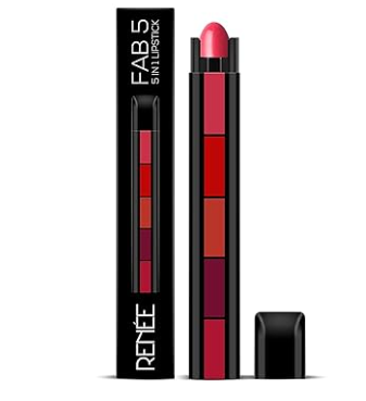 RENEE Fab 5 5-in-1 Lipstick 7.5gm| Five Shades In One| Long Lasting, Matte Finish| Non Drying Formula with Intense Color Payoff| Compact & Easy to Use
