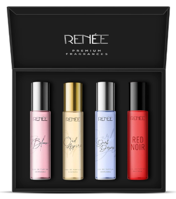 RENEE Women's Luxury Perfume Gift Set Combo Pack of 4 Eau De Parfum - 15ml Travel-size Bottles, Long Lasting Scents of Floral, Fruity & Spicy Notes