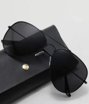 Unisex Black Steel Aviator , UV Protected Iron Man Sunglasses